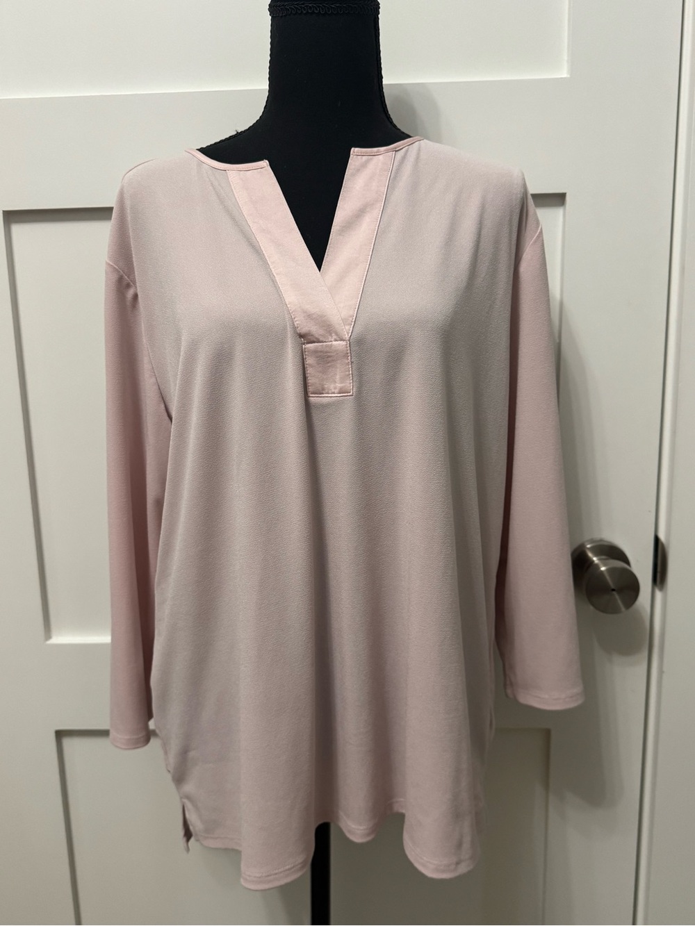 Banana Republic Blush Pink Long Sleeve V-Notch Tunic